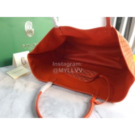 Goyard Large Anjou Leather Shopping Bag Tote Bag For Women 020661 Orange