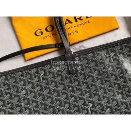 Goyard Large Anjou Leather Shopping Bag Tote Bag For Women 020661 Gray