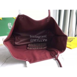 Goyard Large Anjou Leather Shopping Bag Tote Bag For Women 020661 Wine Red