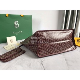 Goyard Large Anjou Leather Shopping Bag Tote Bag For Women 020661 Wine Red