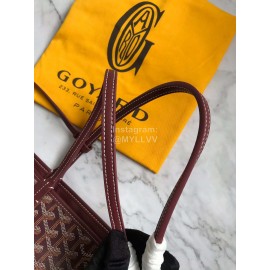Goyard Large Anjou Leather Shopping Bag Tote Bag For Women 020661 Wine Red