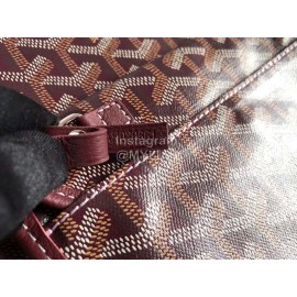 Goyard Large Anjou Leather Shopping Bag Tote Bag For Women 020661 Wine Red