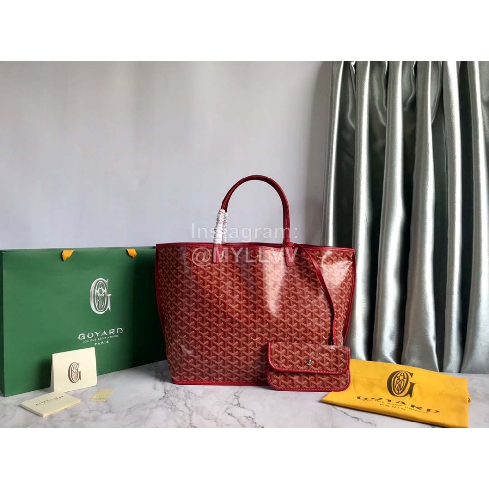 Goyard Large Anjou Leather Shopping Bag Tote Bag For Women 020661 Red