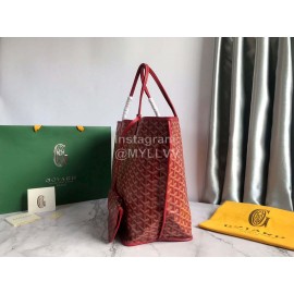 Goyard Large Anjou Leather Shopping Bag Tote Bag For Women 020661 Red