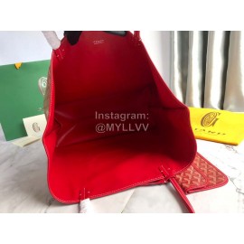 Goyard Large Anjou Leather Shopping Bag Tote Bag For Women 020661 Red