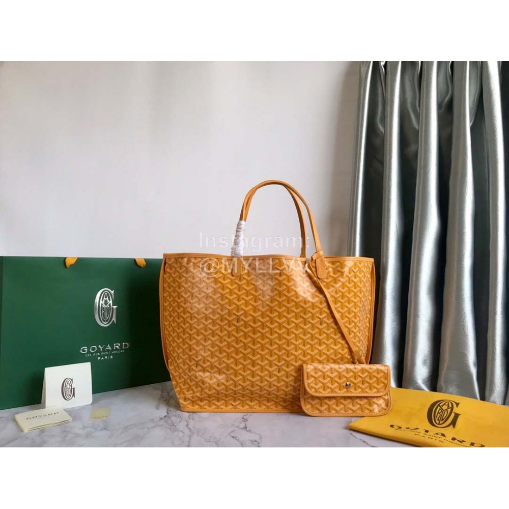 Goyard Large Anjou Leather Shopping Bag Tote Bag For Women 020661 Yellow