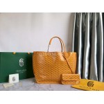 Goyard Large Anjou Leather Shopping Bag Tote Bag For Women 020661 Yellow