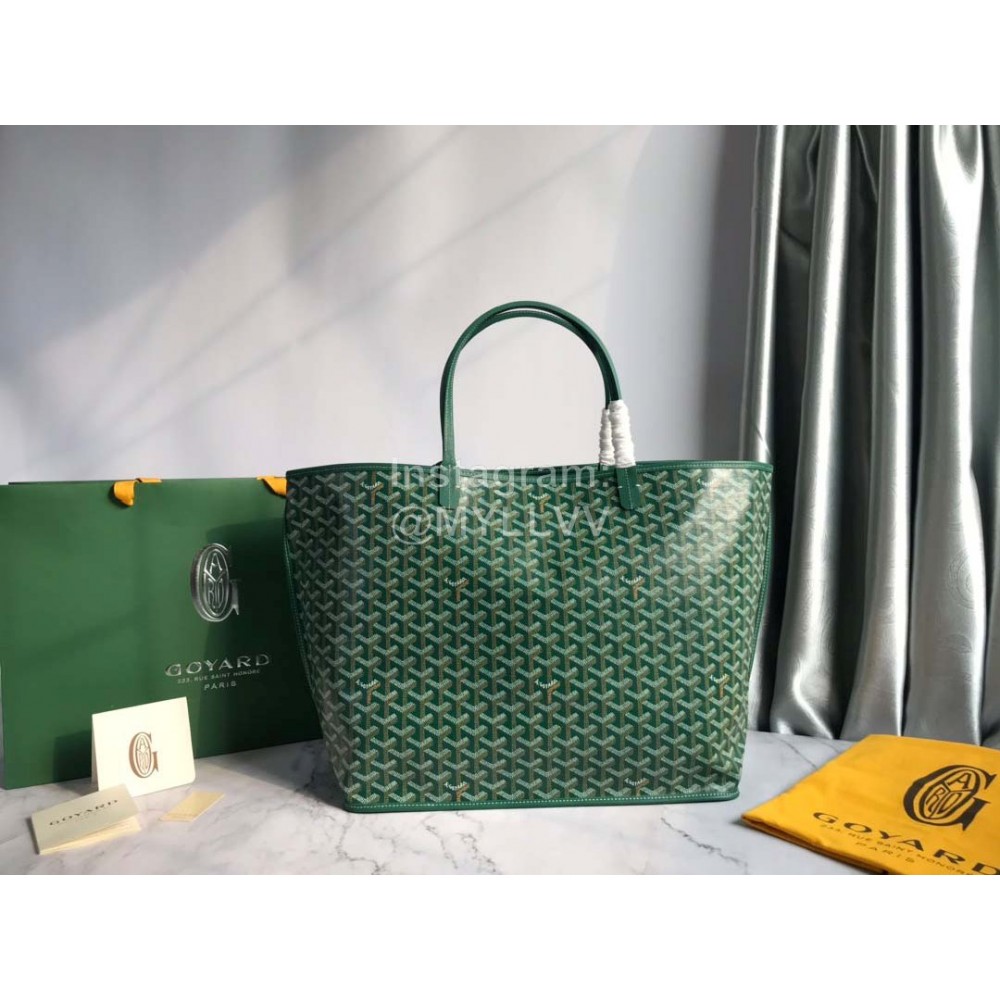 Goyard Large Anjou Leather Shopping Bag Tote Bag For Women 020661 Green