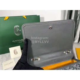 Goyard Alexandre Leather Metal Chain Flap Bag For Women Dark Gray
