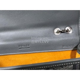 Goyard Alexandre Leather Metal Chain Flap Bag For Women Dark Gray