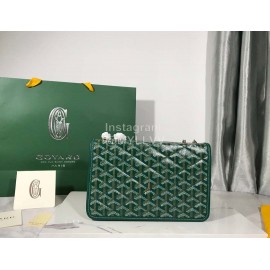 Goyard Alexandre Leather Metal Chain Flap Bag For Women Green