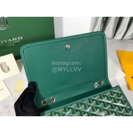 Goyard Alexandre Leather Metal Chain Flap Bag For Women Green