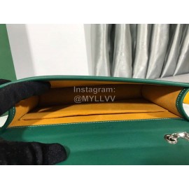 Goyard Alexandre Leather Metal Chain Flap Bag For Women Green