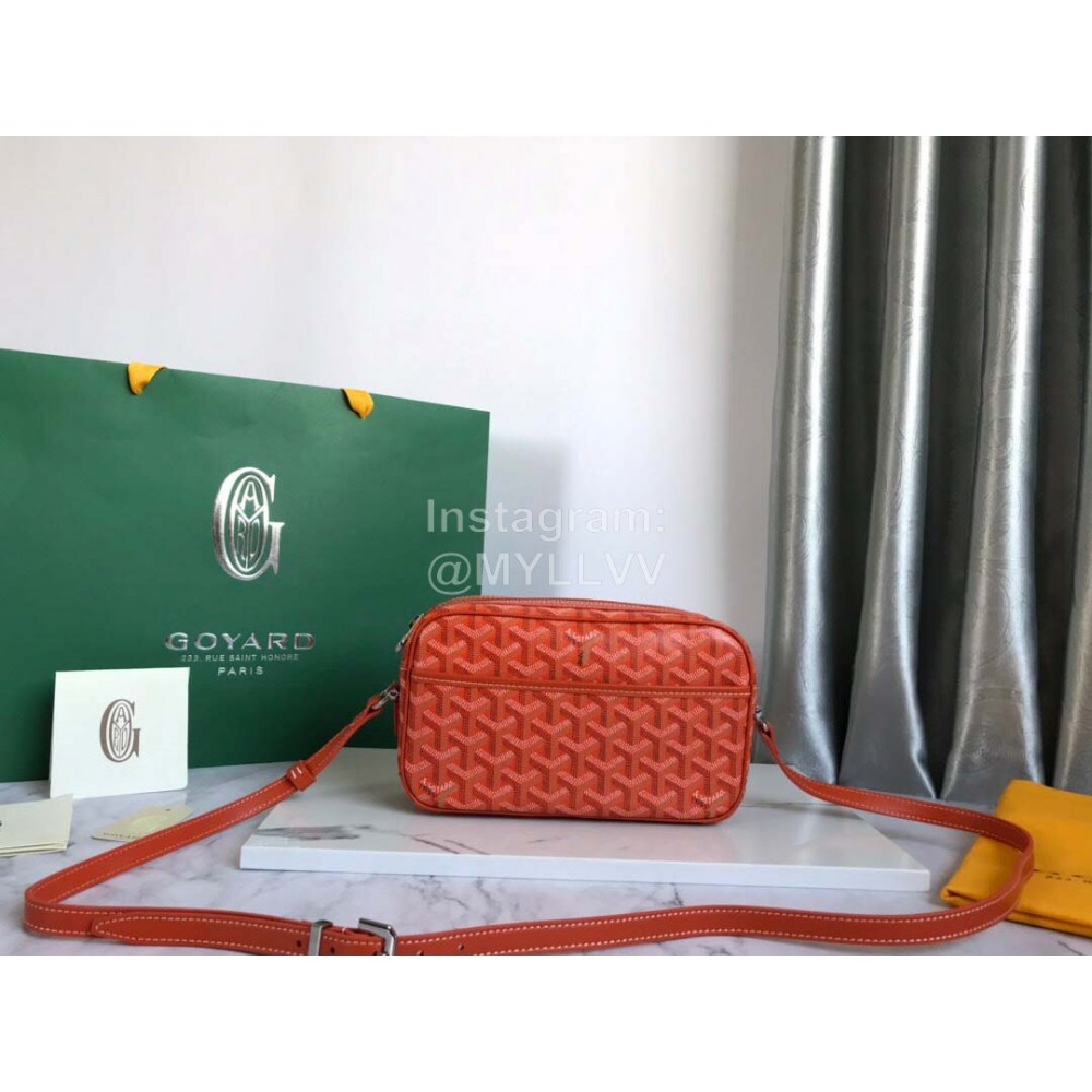 Goyard Leather Crossbody Camera Bag For Men And Women Orange