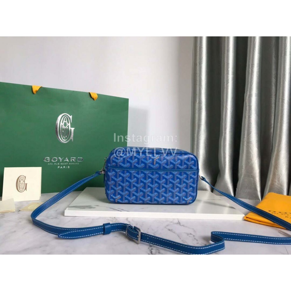 Goyard Leather Crossbody Camera Bag For Men And Women Blue