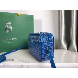 Goyard Leather Crossbody Camera Bag For Men And Women Blue