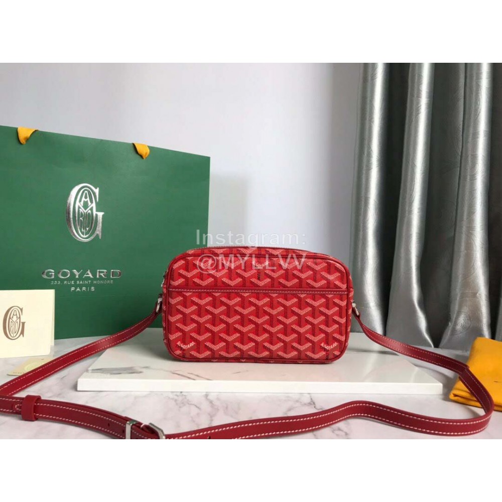 Goyard Leather Crossbody Camera Bag For Men And Women Red