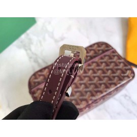 Goyard Leather Crossbody Camera Bag For Men And Women Wine Red