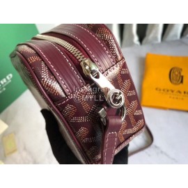Goyard Leather Crossbody Camera Bag For Men And Women Wine Red