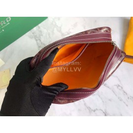 Goyard Leather Crossbody Camera Bag For Men And Women Wine Red
