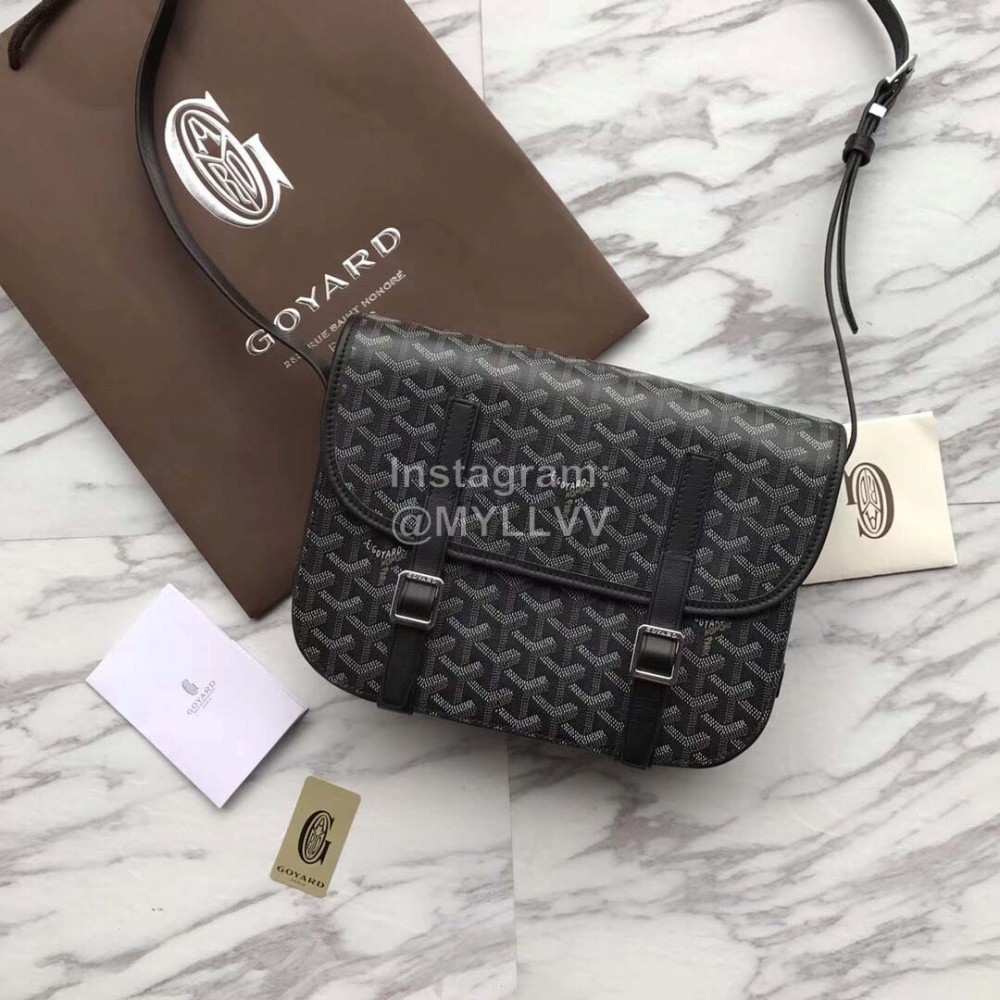 Goyard Printed Leather Crossbody Messenger Bag For Women Black
