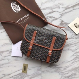 Goyard Printed Leather Crossbody Messenger Bag For Women Brown