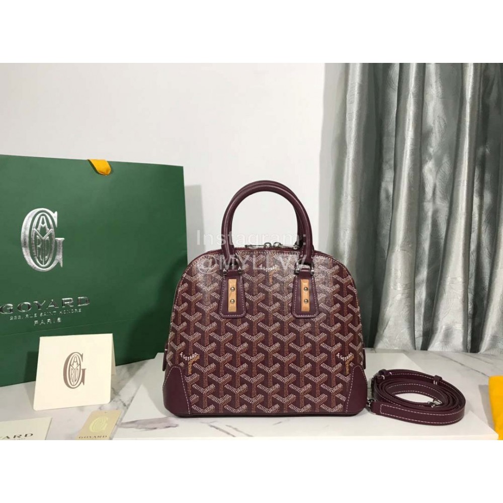 Goyard Vendme Leather Crossbody Bag Handbag For Women Wine Red
