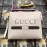 Gucci Tumbled Silk Screen Webbing Clutch White 572770