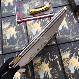 Gucci Tumbled Silk Screen Webbing Clutch White 572770