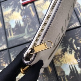 Gucci Tumbled Silk Screen Webbing Clutch White 572770