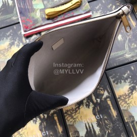 Gucci Tumbled Silk Screen Webbing Clutch White 572770