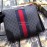 Gucci Plaid Webbing Leather Handbag Black 523603