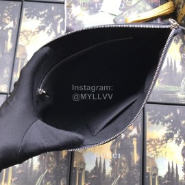 Gucci Plaid Webbing Leather Handbag Black 523603