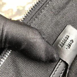 Gucci Plaid Webbing Leather Handbag Black 523603