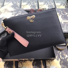 Gucci Metal Rivet Butterfly Clutch Black 524299