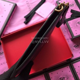 Gucci Bee Yang Gold Leather Handbag Black 495066