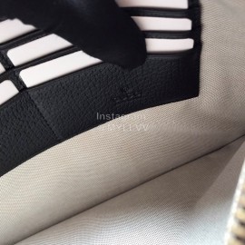 Gucci Bee Yang Gold Leather Handbag Black 495066