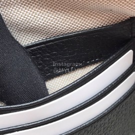 Gucci Bee Yang Gold Leather Handbag Black 495066