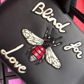 Gucci Bee Embroidery Handbag Black 431416