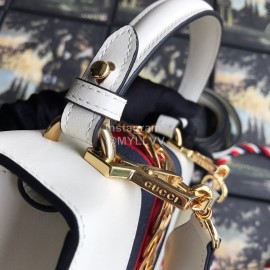 Gucci Sylvie Leather Mini Bag White 470270