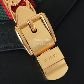 Gucci Sylvie Leather Mini Bag Black 470270