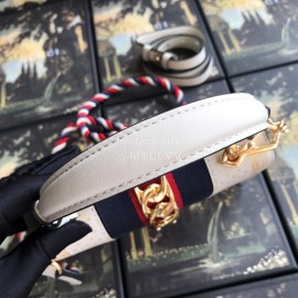 Gucci Sylvie Leather Mini Bag White Gold 470270