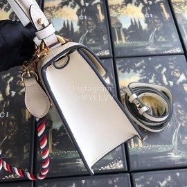 Gucci Sylvie Leather Mini Bag White Gold 470270