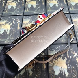 Gucci Sylvie Red Heart Small Shoulder Bag White 524405