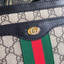 Gucci Butterfly Print Plaid Ribbon Crossbody Bag Black 523354