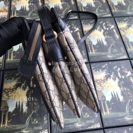 Gucci Butterfly Print Plaid Ribbon Crossbody Bag Black 523354