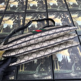 Gucci Butterfly Print Plaid Ribbon Crossbody Bag Black 523354