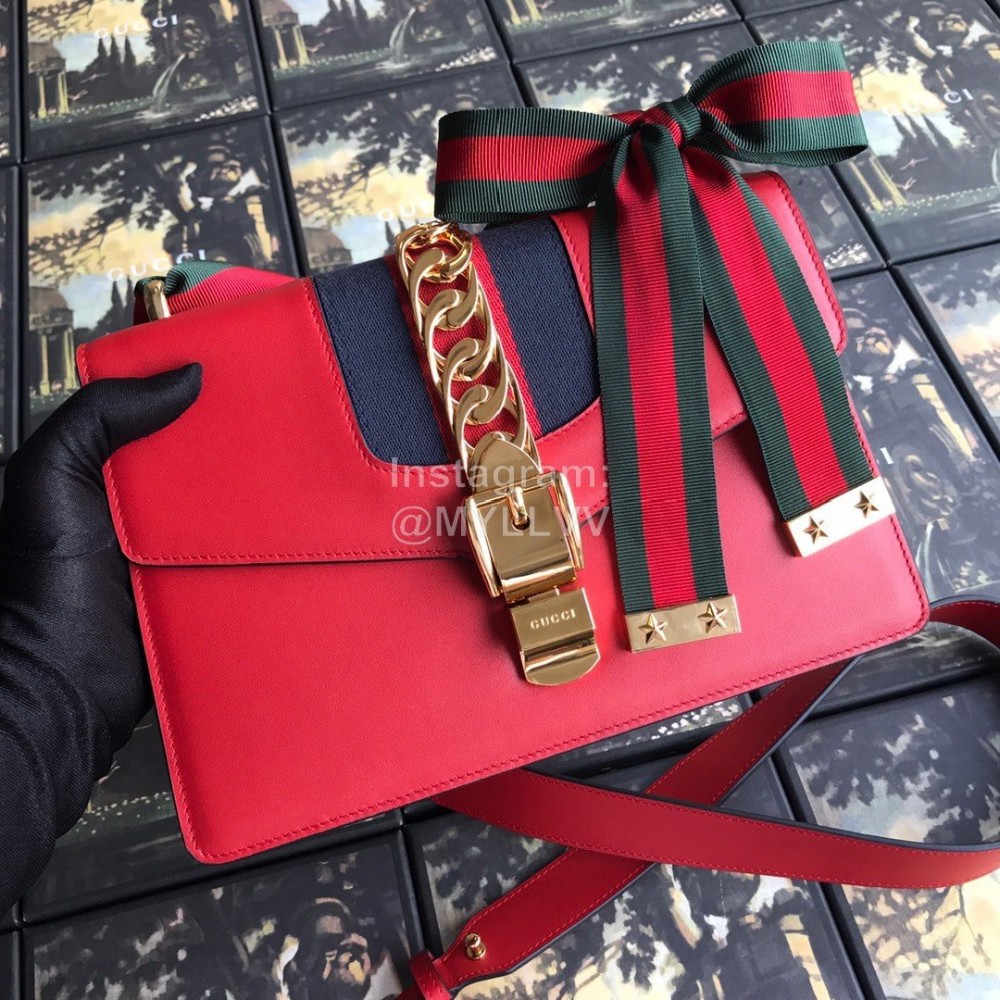 Gucci Sylvie Small Shoulder Bag Red 421882