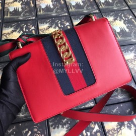 Gucci Sylvie Small Shoulder Bag Red 421882