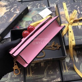 Gucci Three-Dimensional Cherry Embossed Cowhide Chain Bag Pink 481291